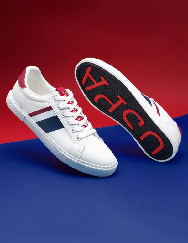 US Polo Assn Men Brand Stripe Santos 3.0 Sneakers - Image 10