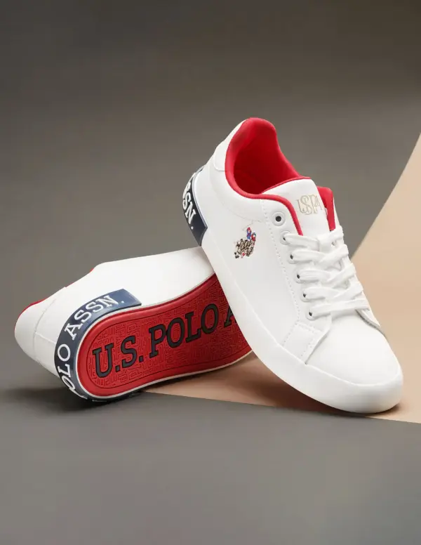US Polo Assn Women Panelled Solid Lace Up Aubrey Sneakers - Image 8