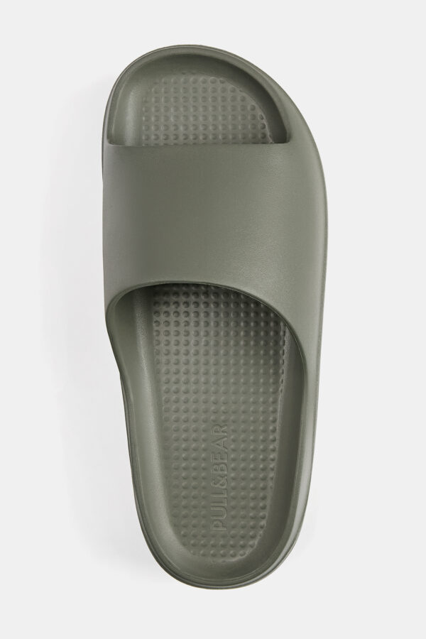 Pull&Bear Rubberized chunky slide Khaki - Image 5