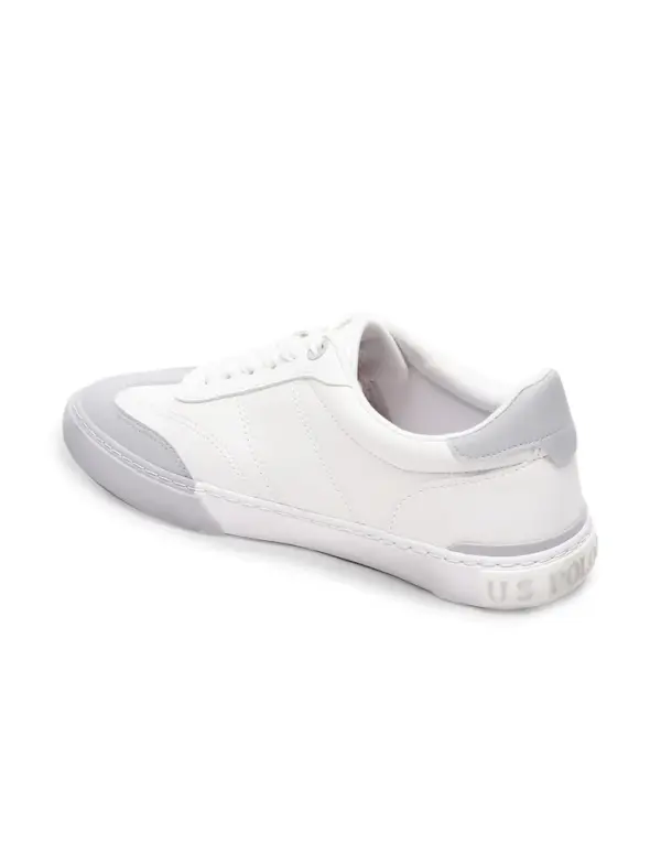 US Polo Men Round Toe Solid Gain Sneakers White - Image 4