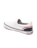 US Polo Men Round Toe Solid Timeo Slip On Sneakers White