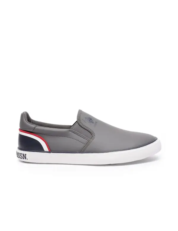 US Polo Men Round Toe Solid Timeo Slip On Sneakers Grey