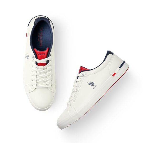 US Polo Assn Men Solid Anton 2.0 Sneakers White - Image 4