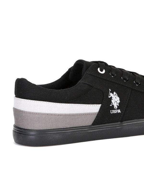 US Polo Men Contrast Stripe Canvas Clarkin Sneakers Black - Image 8