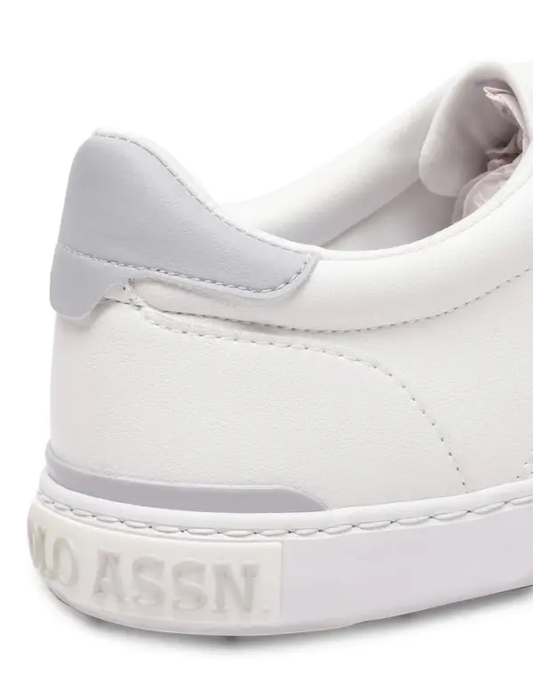 US Polo Men Round Toe Solid Gain Sneakers White - Image 7