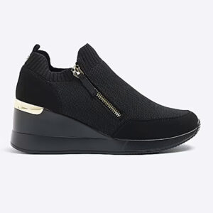 DKNY Black slip on wedge trainers Black