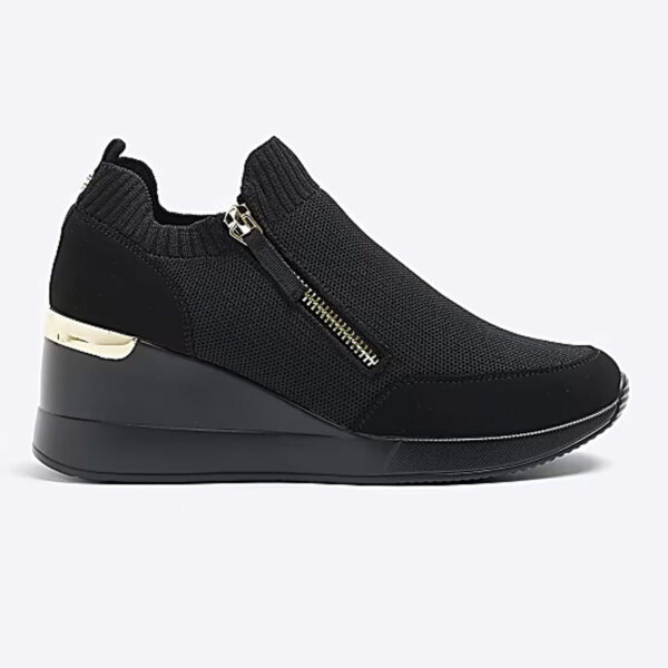 DKNY Black slip on wedge trainers Black