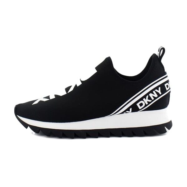 DKNY Womens Abbi Fabric Low Top Slip On Fashion Sneaker Black - Image 2