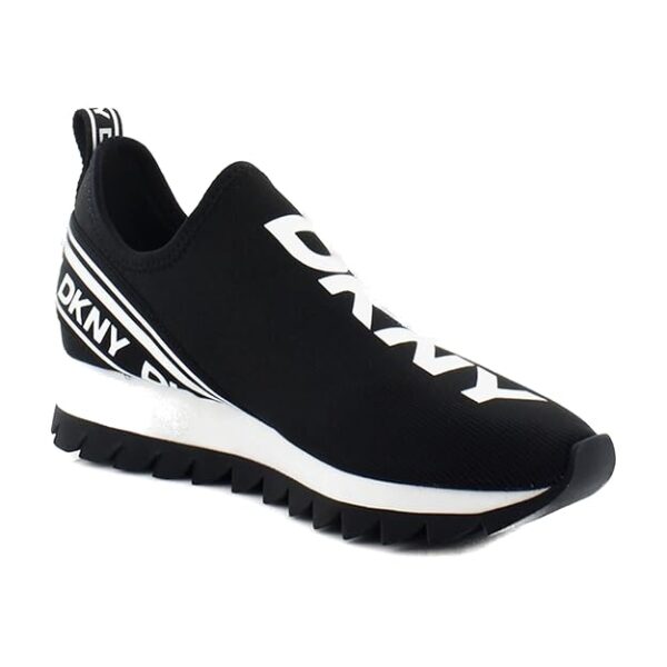 DKNY Womens Abbi Fabric Low Top Slip On Fashion Sneaker Black - Image 6