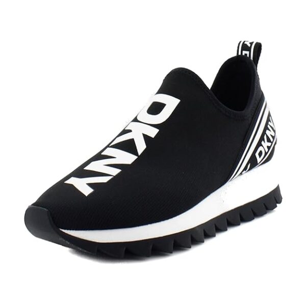 DKNY Womens Abbi Fabric Low Top Slip On Fashion Sneaker Black - Image 7