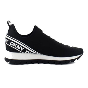 DKNY Womens Abbi Fabric Low Top Slip On Fashion Sneaker Black