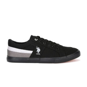 US Polo Men Contrast Stripe Canvas Clarkin Sneakers Black