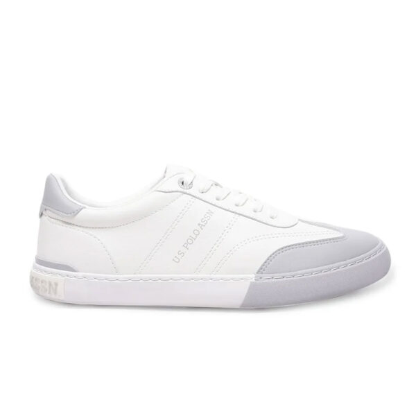 US Polo Men Round Toe Solid Gain Sneakers White