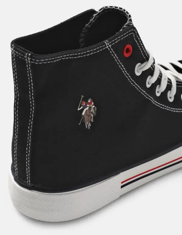 US Polo Assn Men Vlair Mid Top Sneakers Black - Image 5