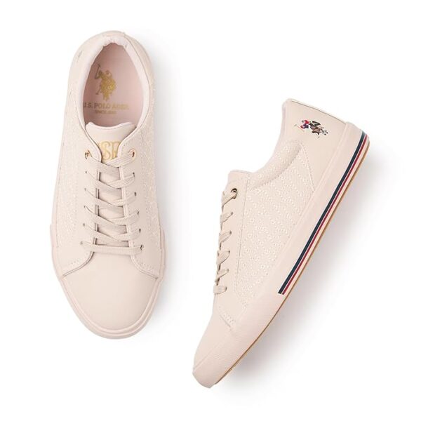 US POLO ASSN Women HEIDI Nude Sneakers - Image 7
