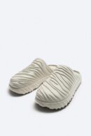Zara Textured Chunky Clogs White