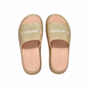 bebe Ploffy Women Slide-23215-ShinyGold Glitter
