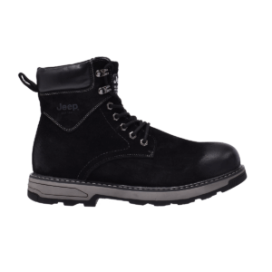 Jeep Ankle Lace Padded Soft Leather Boot-P03231620K-Black