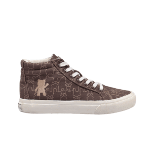 TTWN Bear High-Top Brown Canvas Bear Pattern Shoes