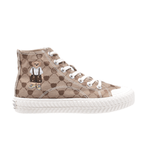 TTWN BEAR High-Top Coffee Abstract Big-Eared Bear Pattern Shoes