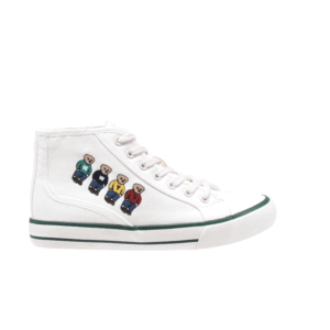 TTWN BEAR High-Top White Canvas Side Four Bears Platform Shoes