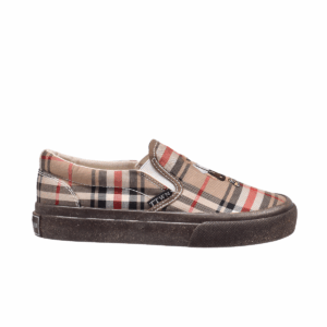 TTWN Bear Slip-On Khaki Checkered Shoes