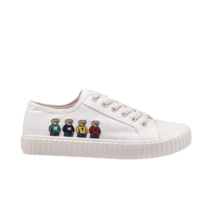 TTWN Bear Low-Top White Canvas Four Bears Platform Shoes