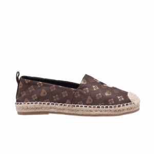 TTWN Bear Slip-On Brown Jacquard Eared Bear Pattern Shoes