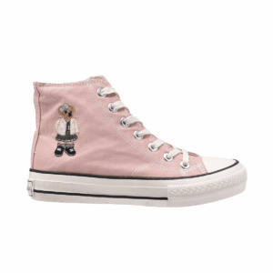 TTWN Bear High-Top Pink Bear Canvas Shoes