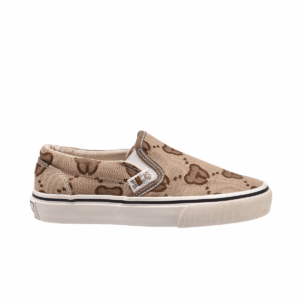 TTWN Bear Slip-On Brown Bear Head Pattern Canvas Shoes