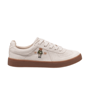 TTWN Bear Low-Top Off-White Canvas Brown Sole & Bear Logo Shoes