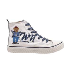 TTWN Bear High-Top White Canvas Black Laces & Bear Shoes