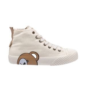 TTWN Bear High-Top Off-White Canvas Side Bear Head Biscuit Shoes