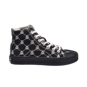 TTWN Bear High-Top Black Jacquard Big-Eared Bear Pattern Shoes